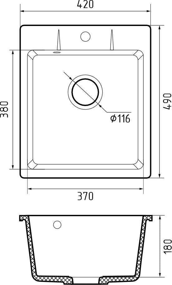 Кухонная мойка GRANFEST URBAN UR-242 серый - фото3
