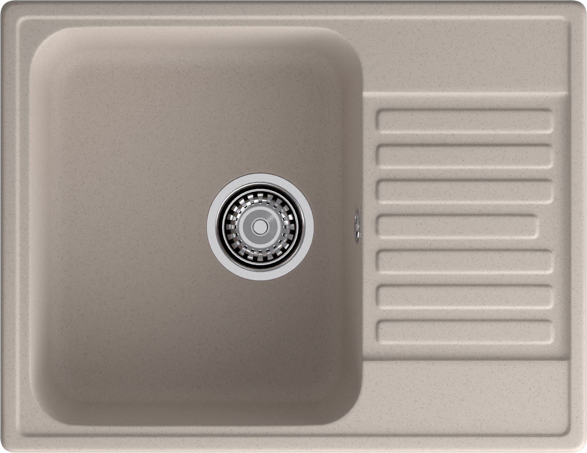 Кухонная мойка GRANFEST QUARZ Z-13 песочный + сифон - фото