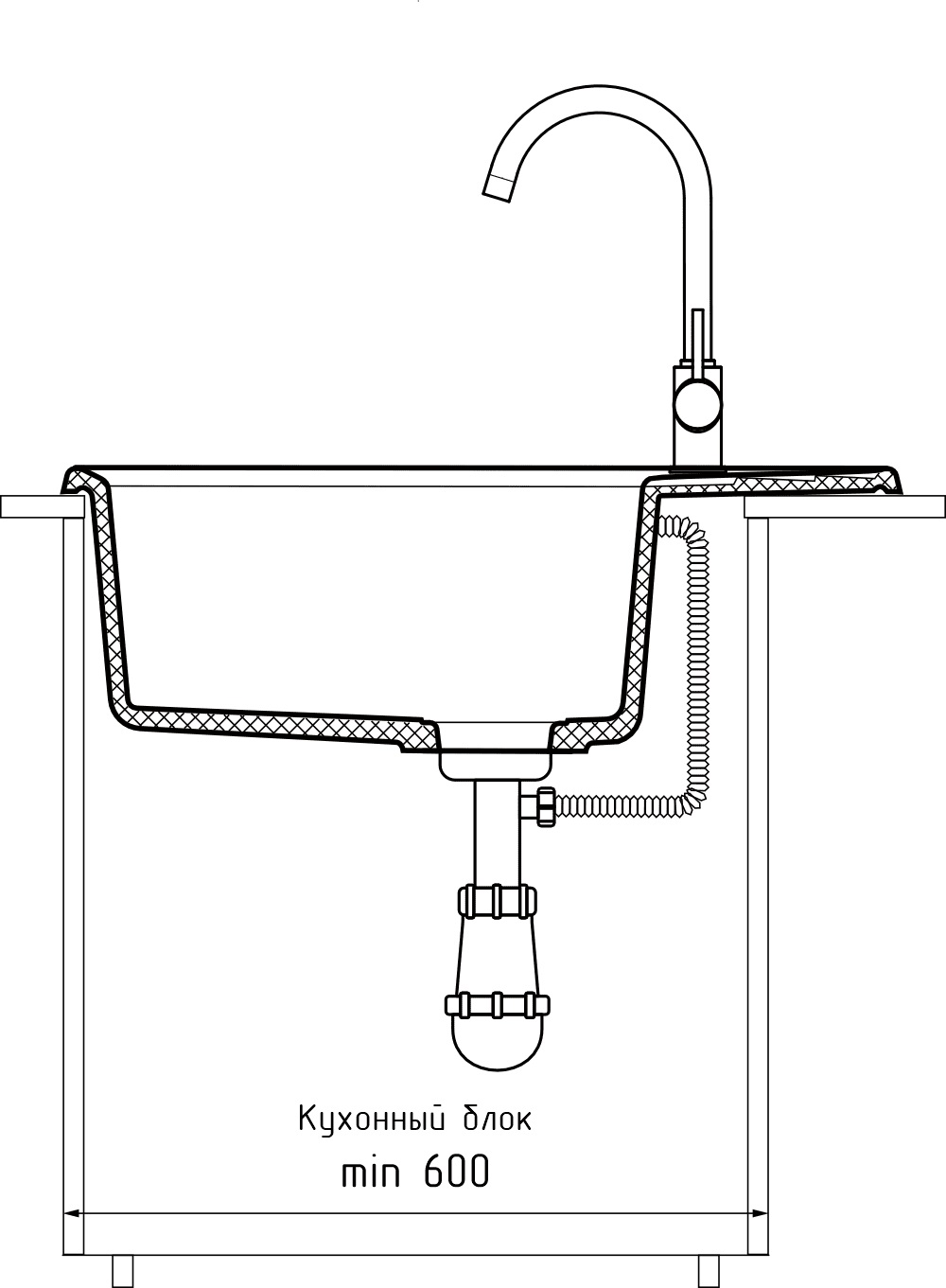 Кухонная мойка GRANFEST LEVEL LV-660L серый - фото4
