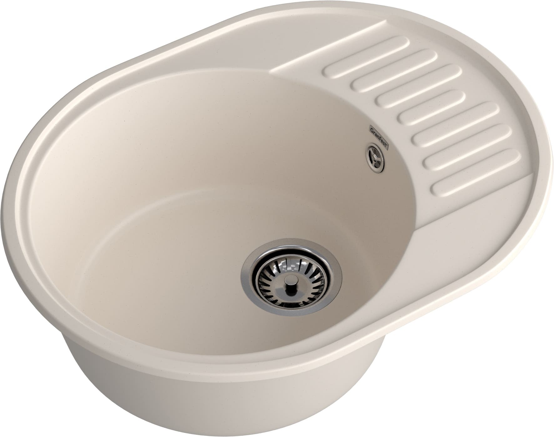 Кухонная мойка GRANFEST QUARZ Z-58 белый + сифон - фото