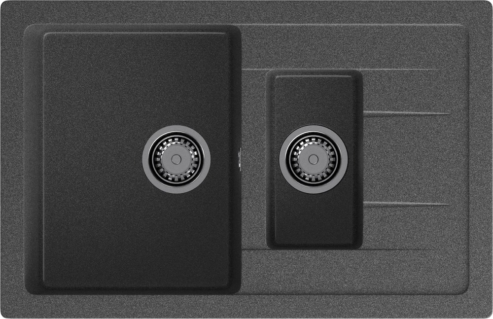 Кухонная мойка GRANFEST QUADRO Q-775KL графит - фото