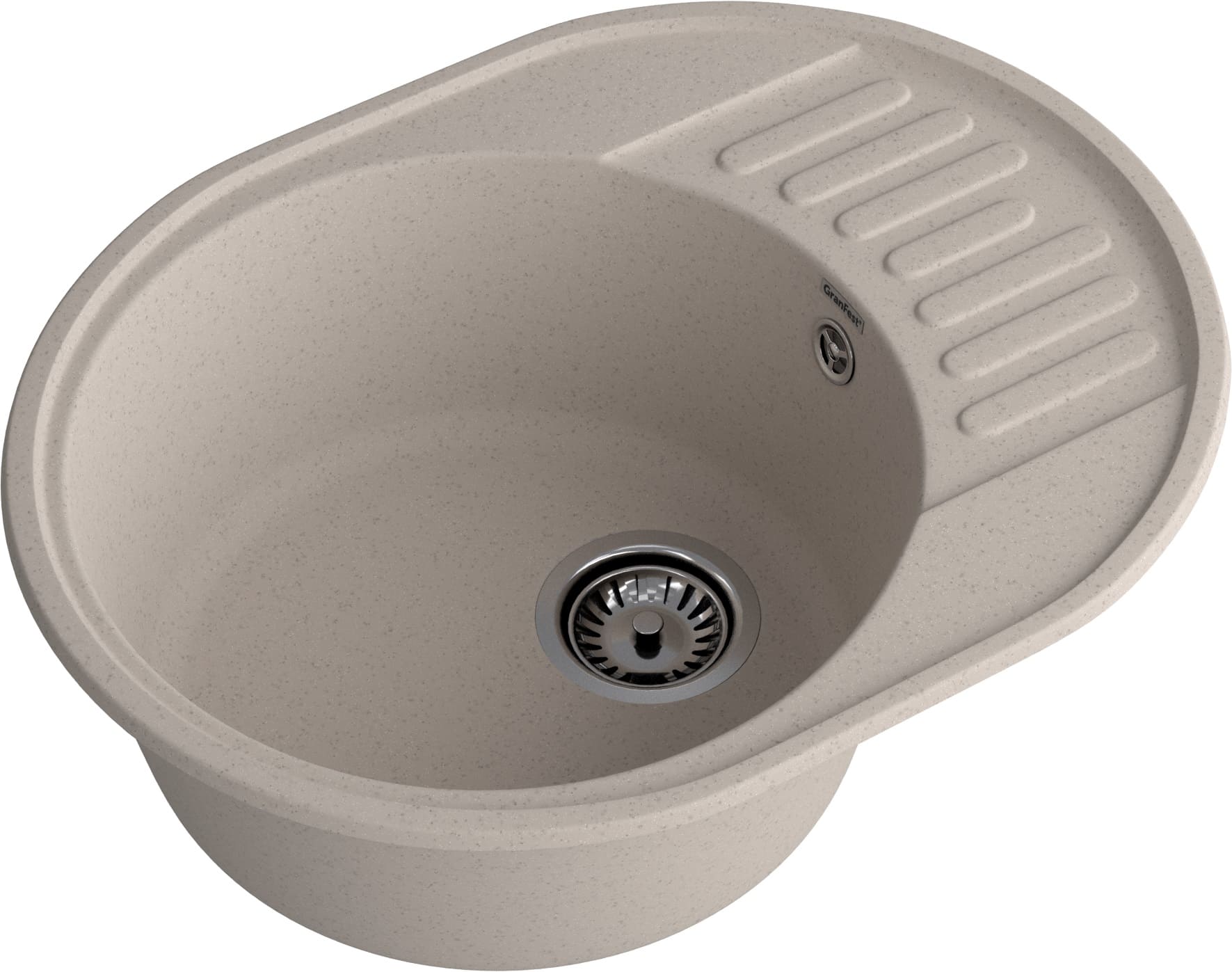 Кухонная мойка GRANFEST QUARZ Z-58 песочный + сифон - фото2