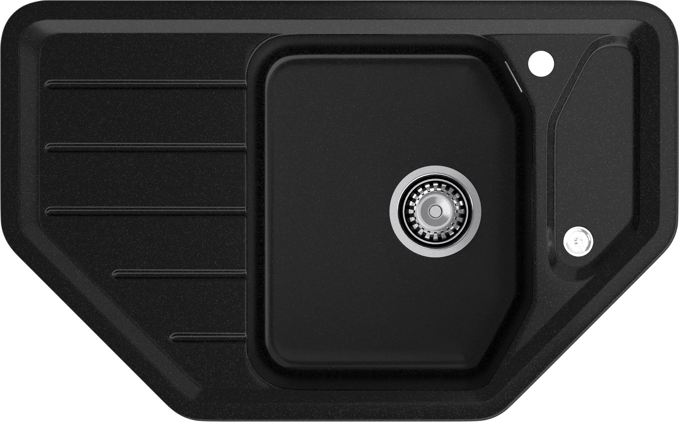 Кухонная мойка GRANFEST CORNER C-800E черный - фото