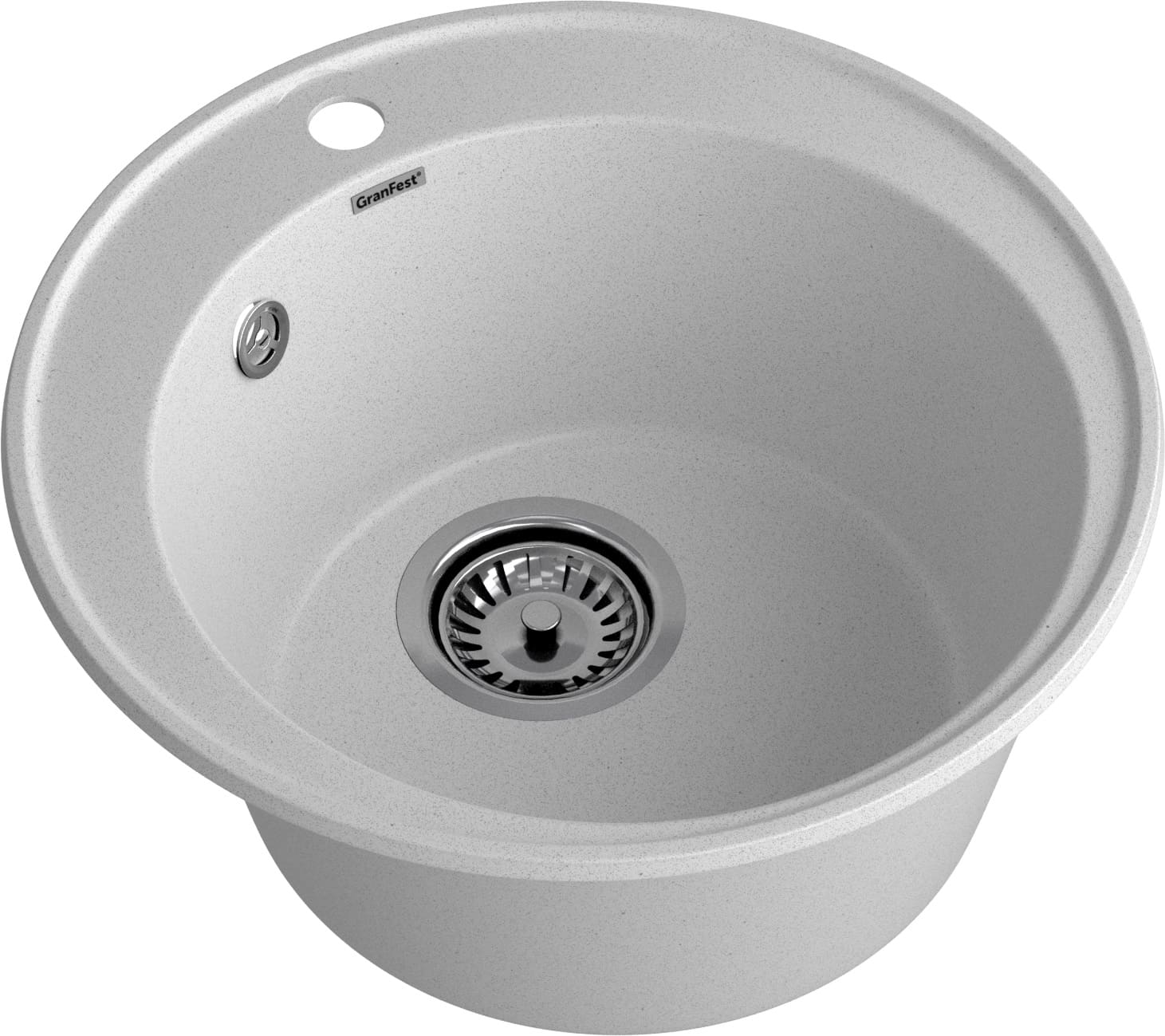 Кухонная мойка GRANFEST QUARZ Z-08 серый + сифон - фото2