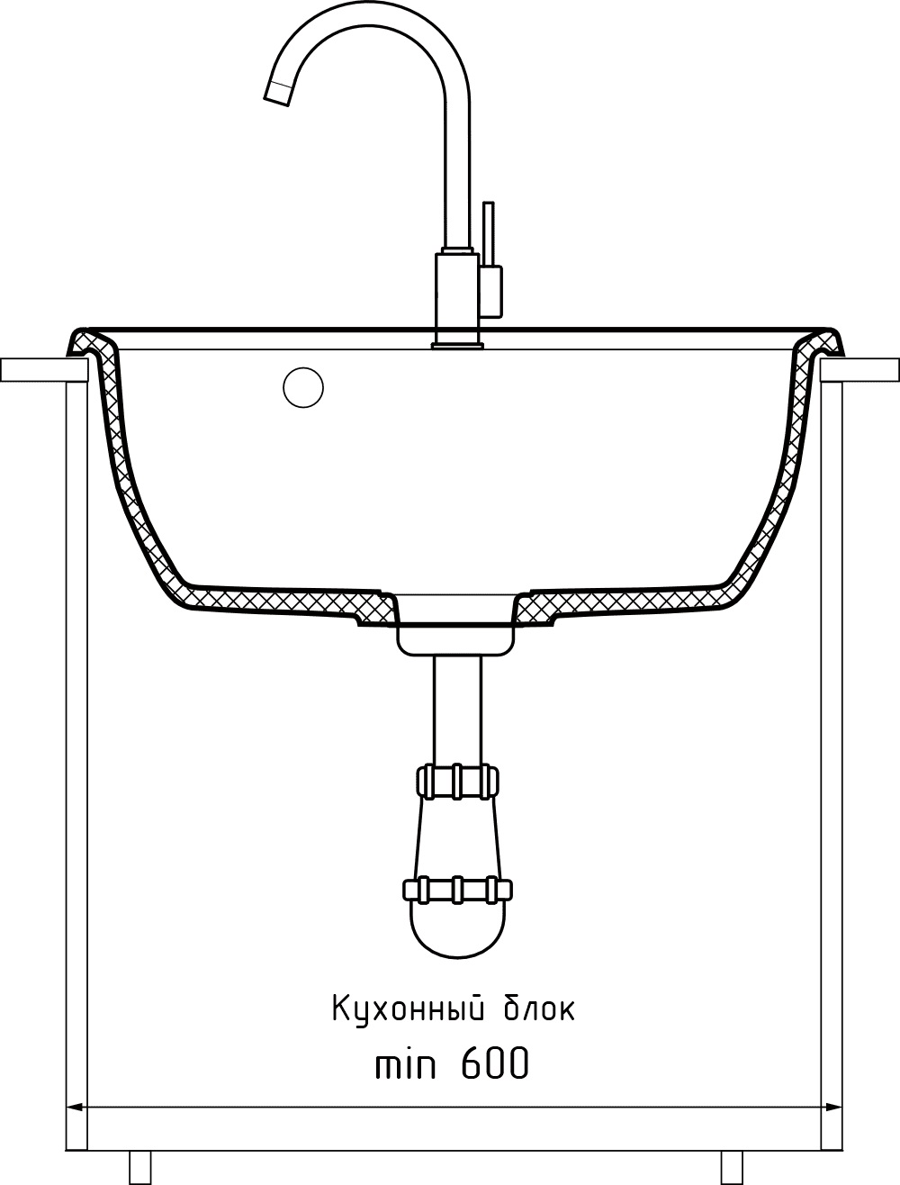 Кухонная мойка GRANFEST VERTEX V-580 иней - фото4