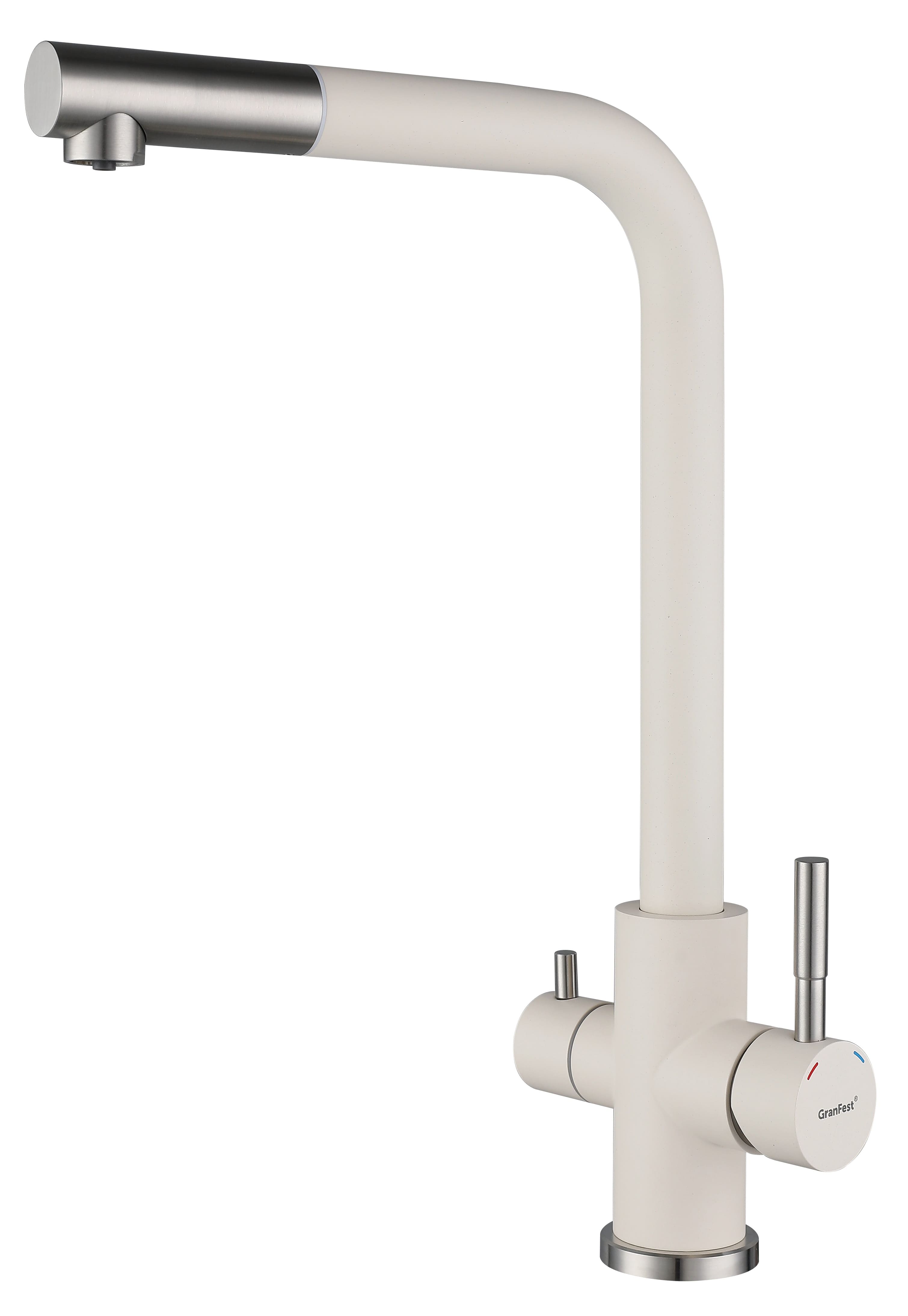 Смеситель для кухни GRANFEST QUARZ Z-5421 белый - фото