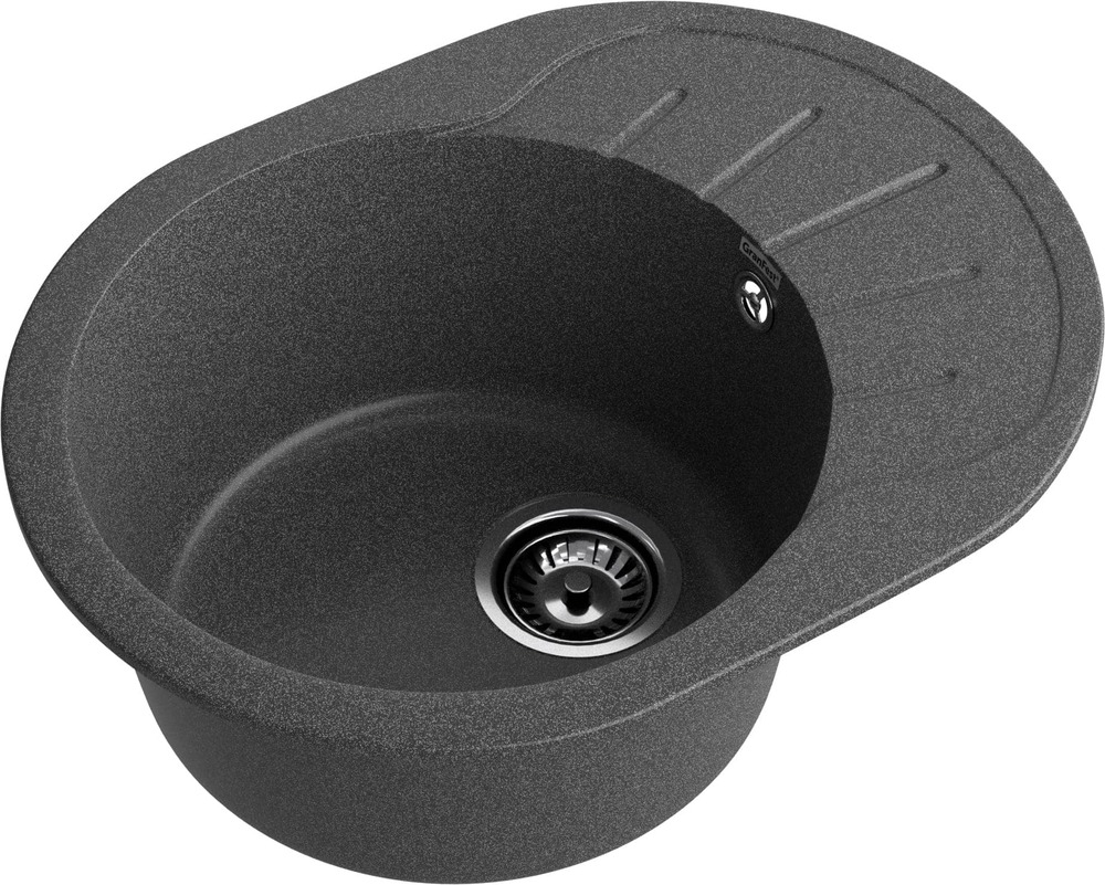 Кухонная мойка GRANFEST RONDO R-580L графит - фото2