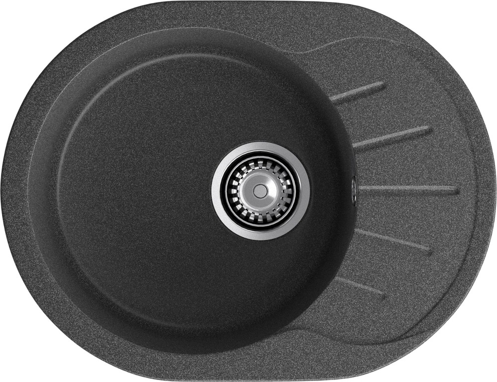 Кухонная мойка GRANFEST RONDO R-580L графит - фото