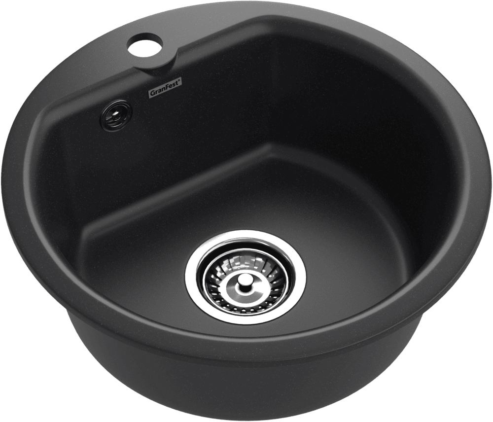 Кухонная мойка GRANFEST SMART SM-435 черный + сифон - фото2