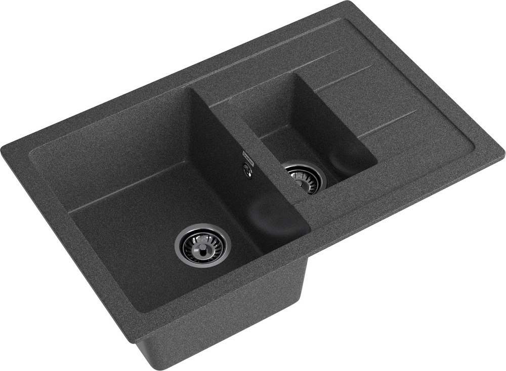 Кухонная мойка GRANFEST QUADRO Q-775KL графит - фото2