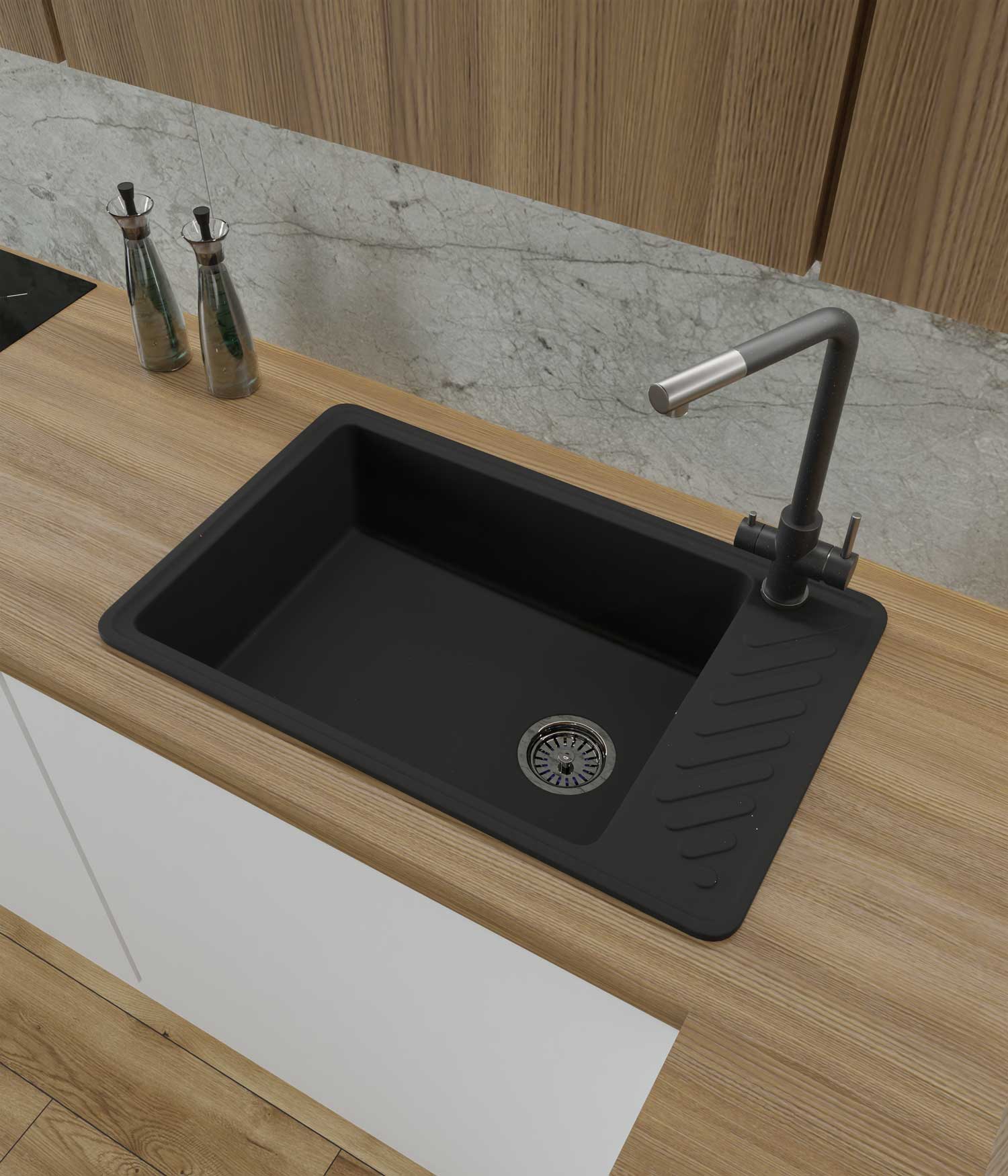 Смеситель для кухни GRANFEST QUARZ Z-5421 черный - фото3