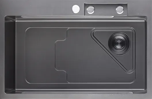 Кухонная мойка из нержавеющей стали GRANFEST METAL 7246 PVD графит - фото