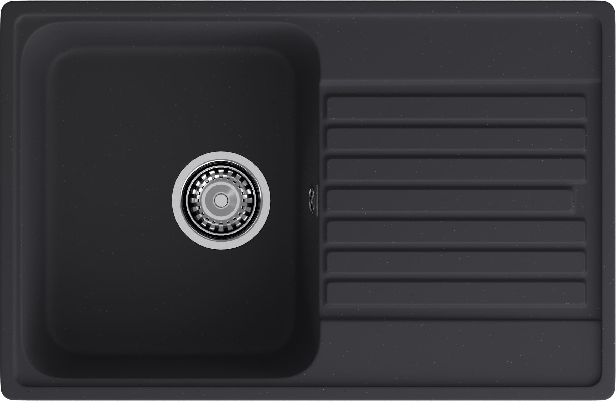 Кухонная мойка GRANFEST QUARZ Z-78 черный + сифон - фото