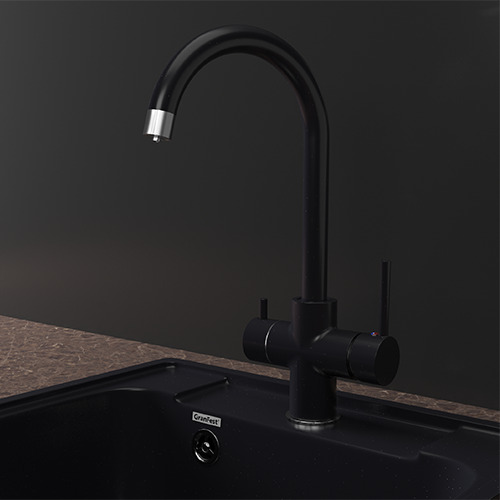 Смеситель для кухни GRANFEST QUARZ Z-5422 черный - фото2