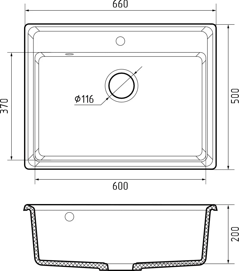 Кухонная мойка GRANFEST LEVEL LV-660 графит - фото3