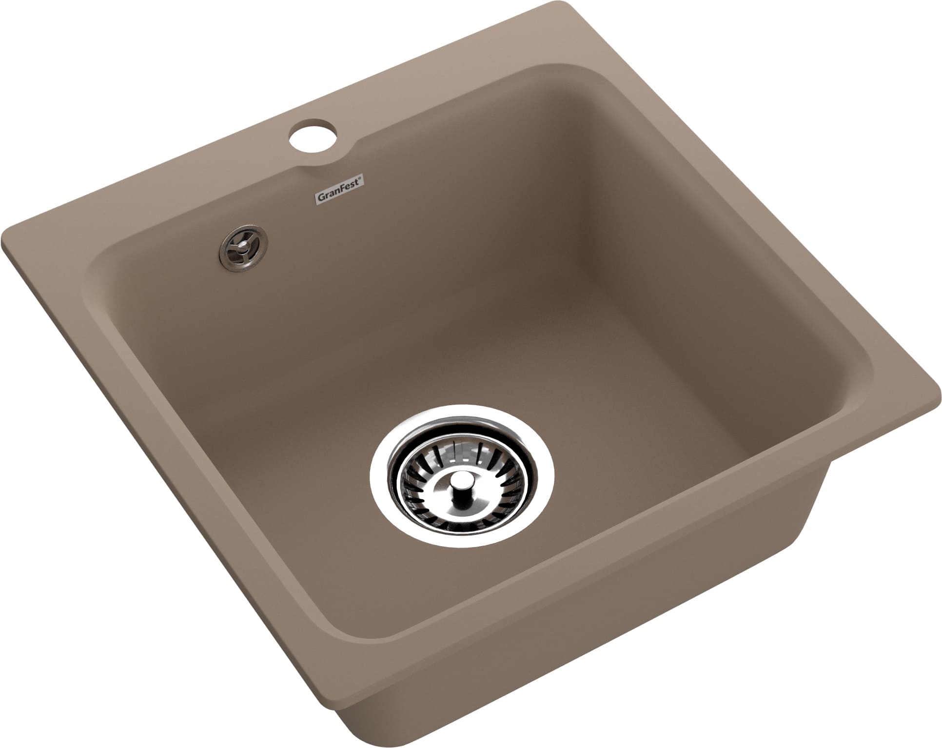 Кухонная мойка GRANFEST SMART SM-430 песочный + сифон - фото2