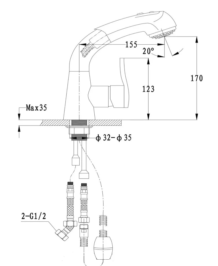 Смеситель для кухни GRANFEST 3773 иней - фото2