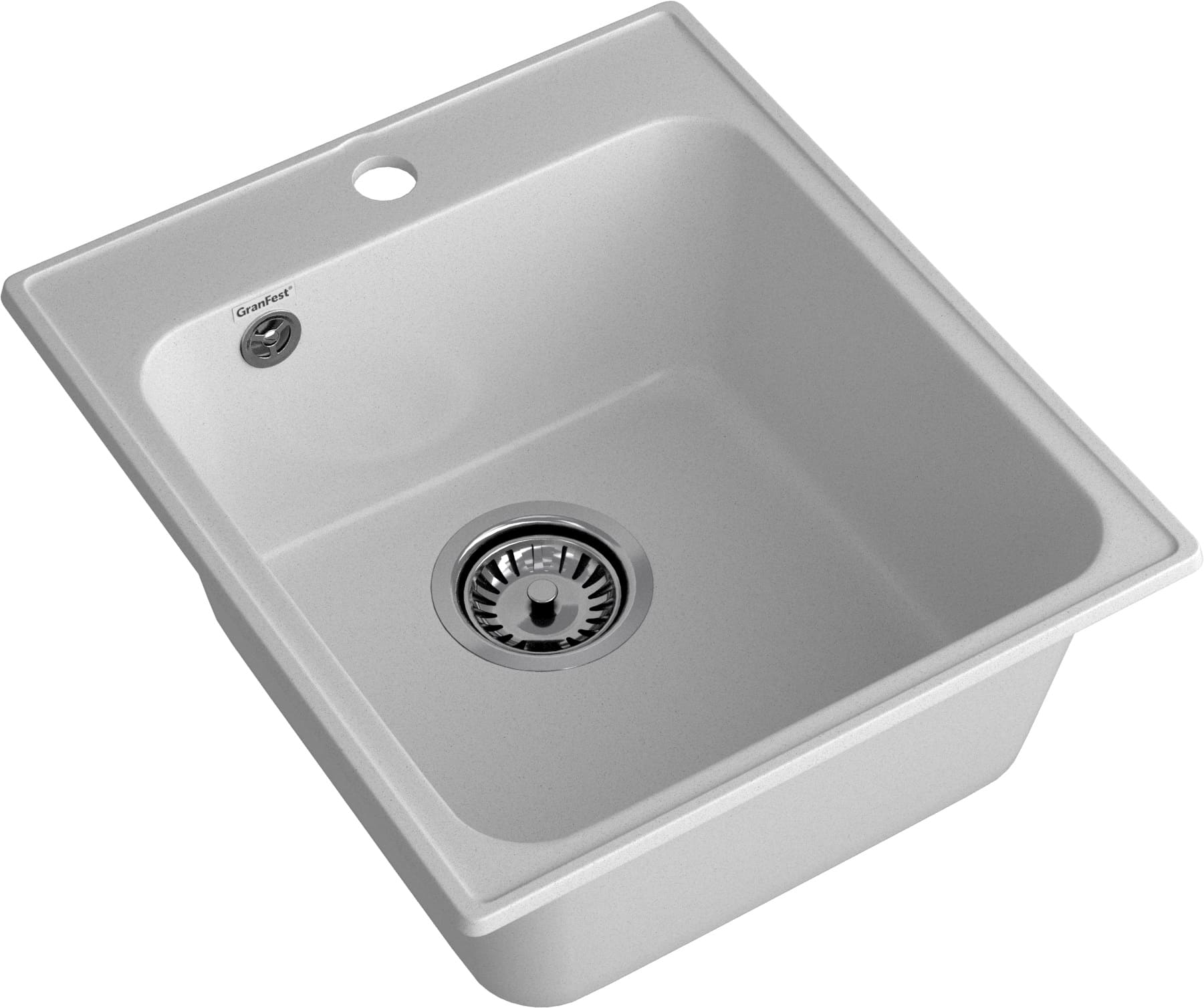 Кухонная мойка GRANFEST QUARZ Z-17 серый + сифон - фото2