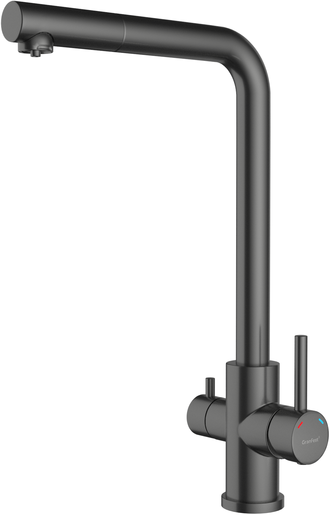 Смеситель для кухни GRANFEST QUARZ Z-5421  PVD графит - фото