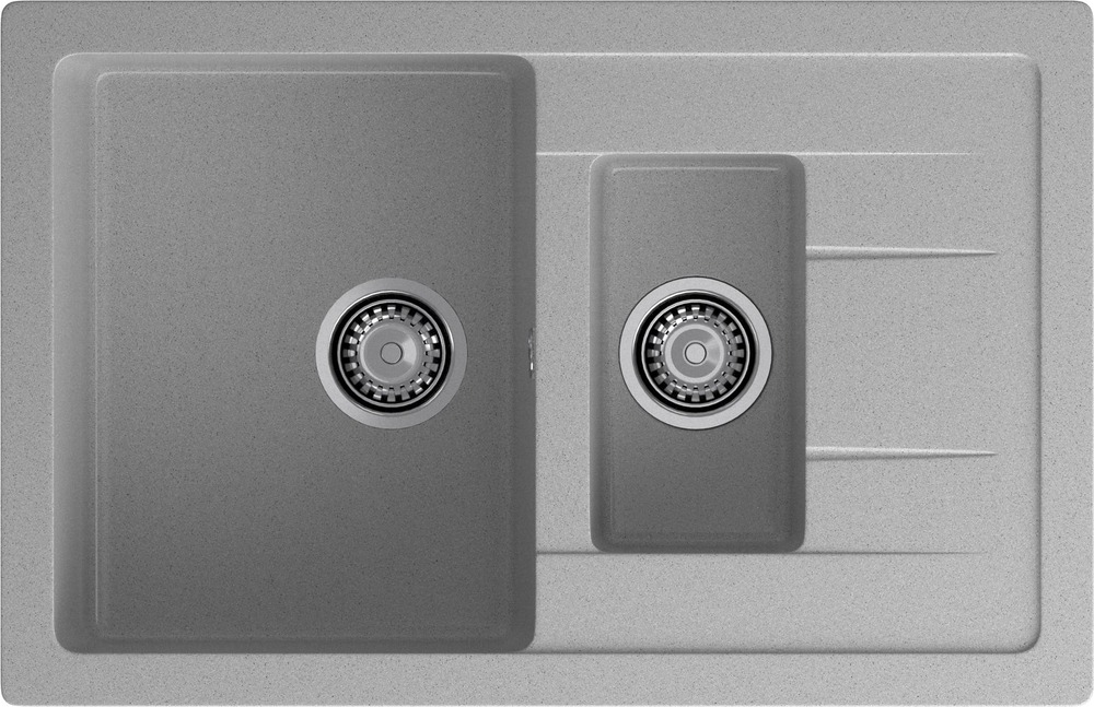 Кухонная мойка GRANFEST QUADRO Q-775KL серый - фото