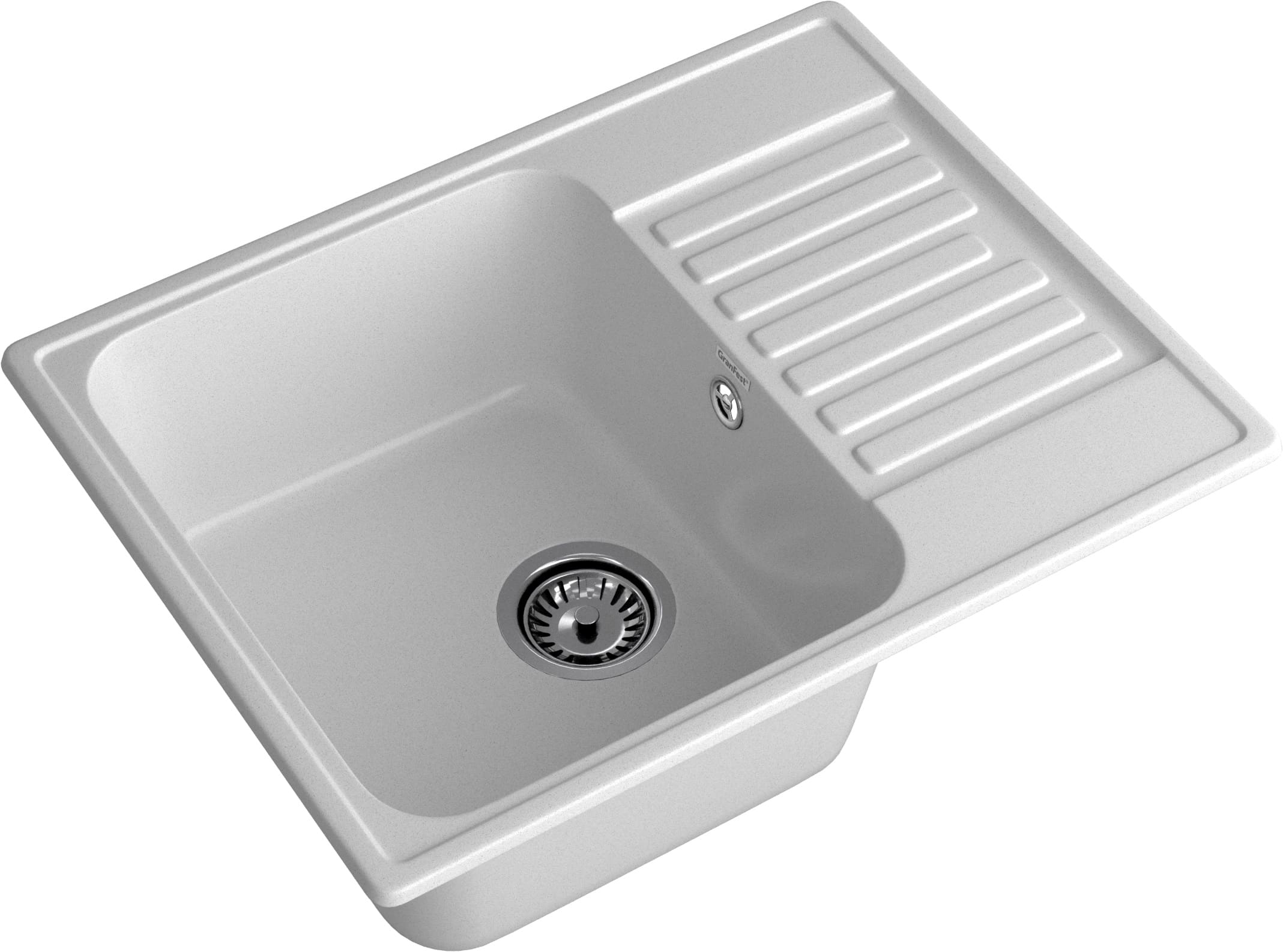 Кухонная мойка GRANFEST QUARZ Z-13 серый + сифон - фото2