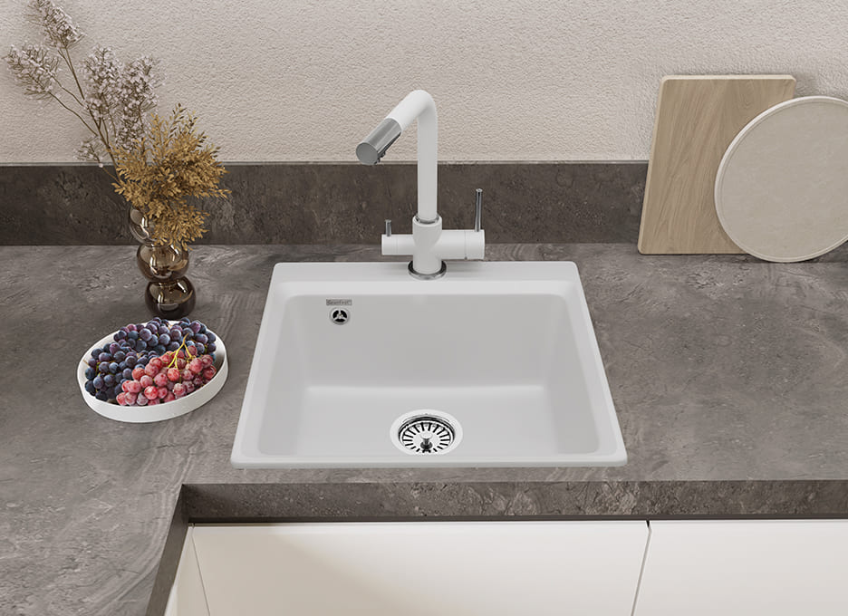 Кухонная мойка GRANFEST LEVEL LV-510 иней - фото3