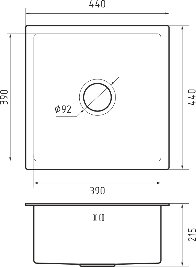 Кухонная мойка из нержавеющей стали GRANFEST METAL 4444 PVD графит - фото2