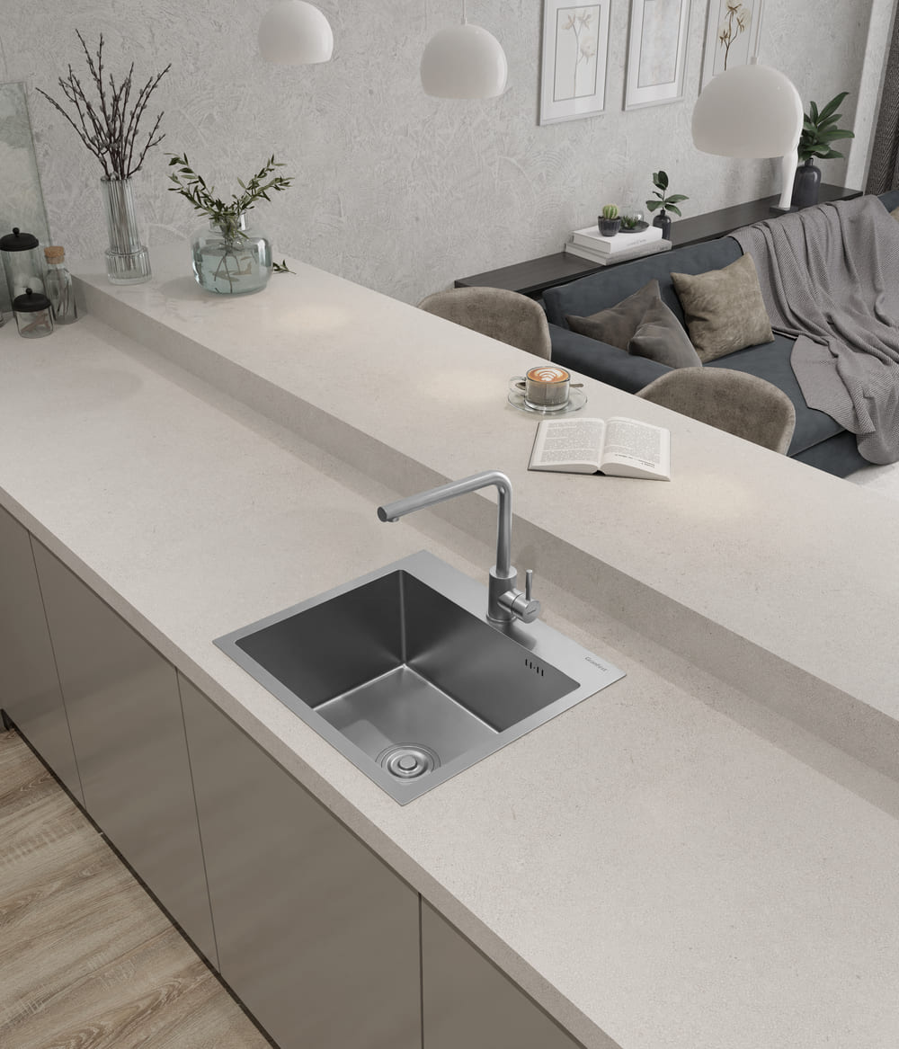 Кухонная мойка из нержавеющей стали GRANFEST METAL 5045 нержавеющая сталь - фото2