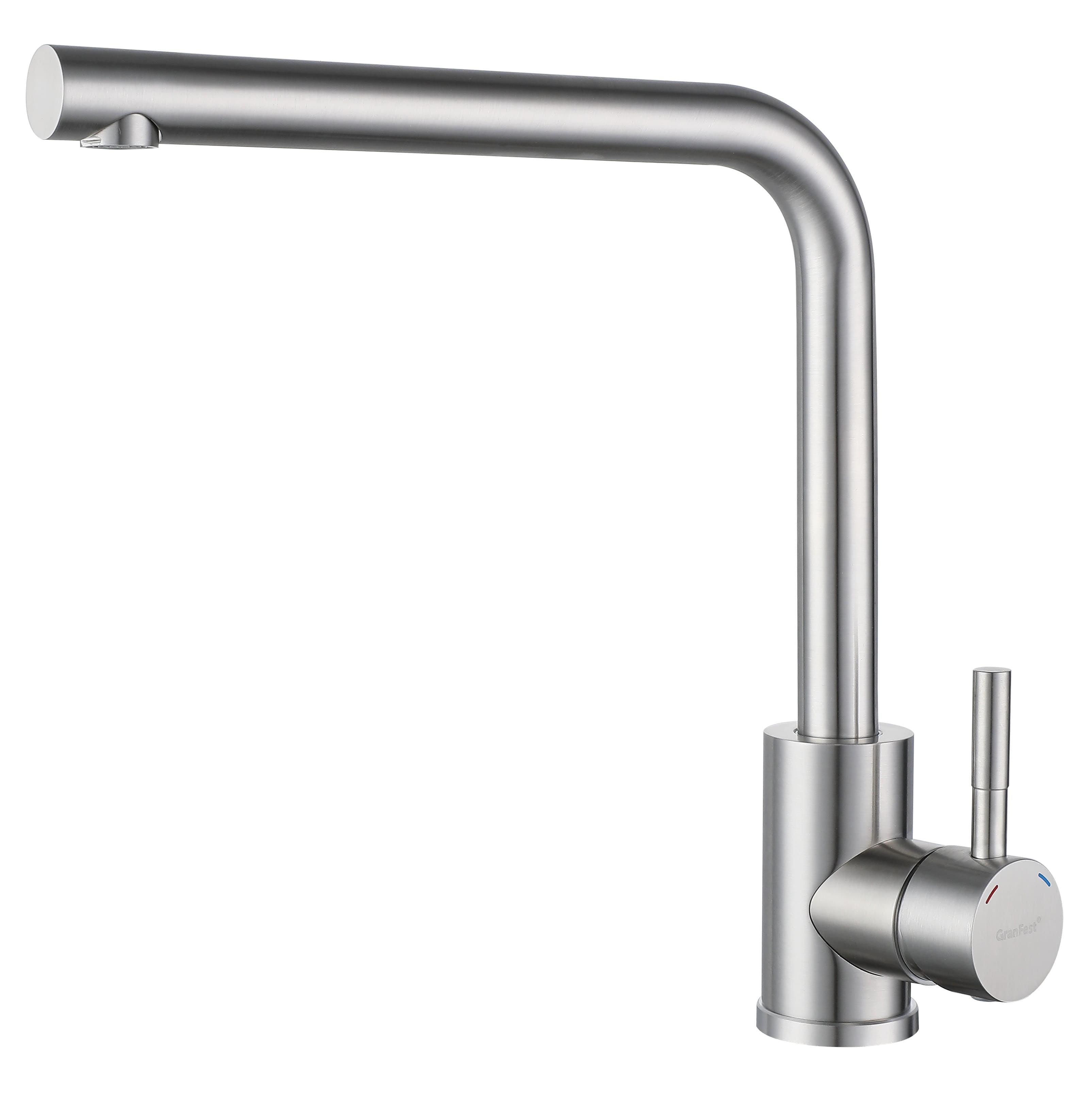 Смеситель для кухни GRANFEST QUARZ Z-5411 нержавейка - фото