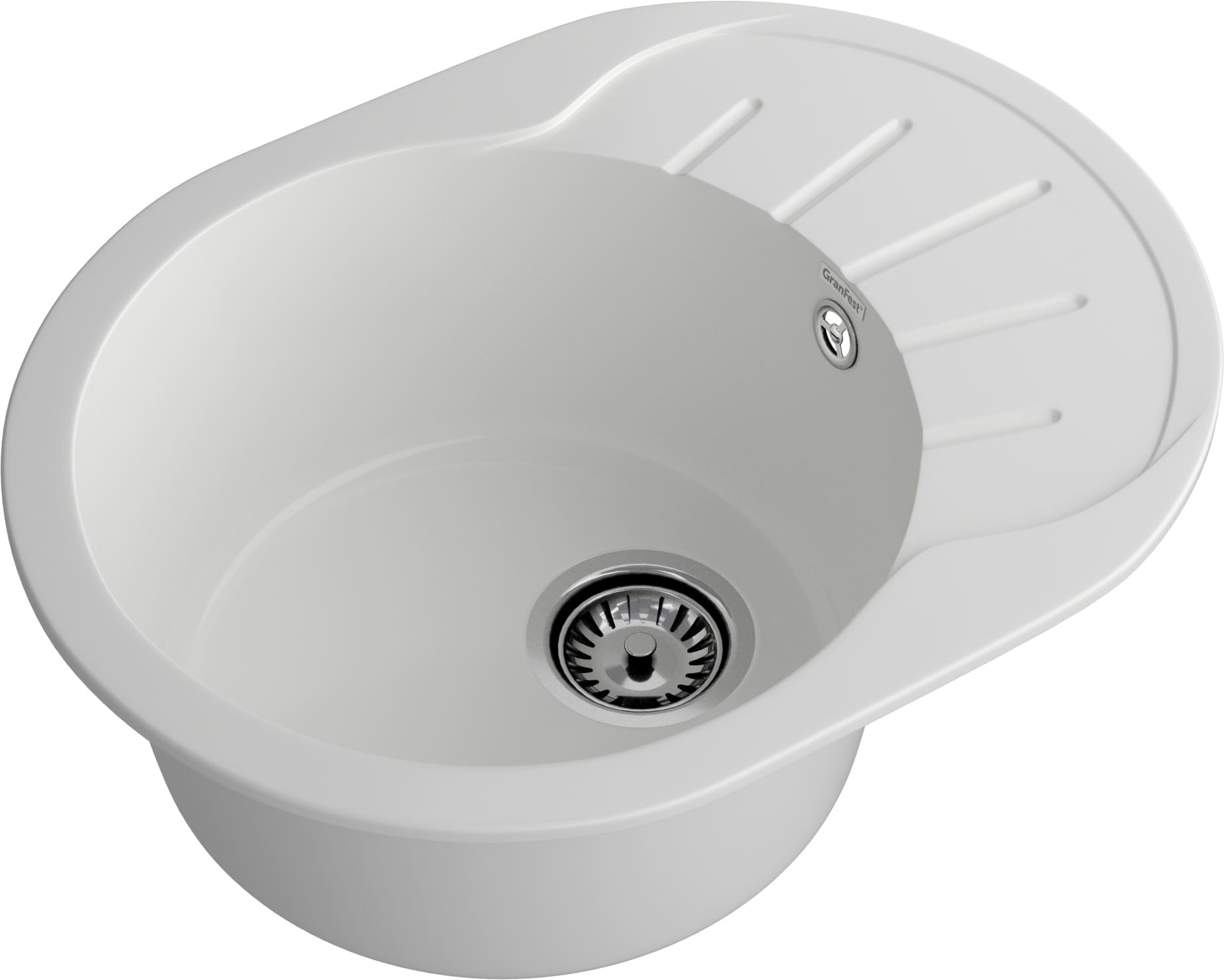 Кухонная мойка GRANFEST RONDO R-580L иней - фото2