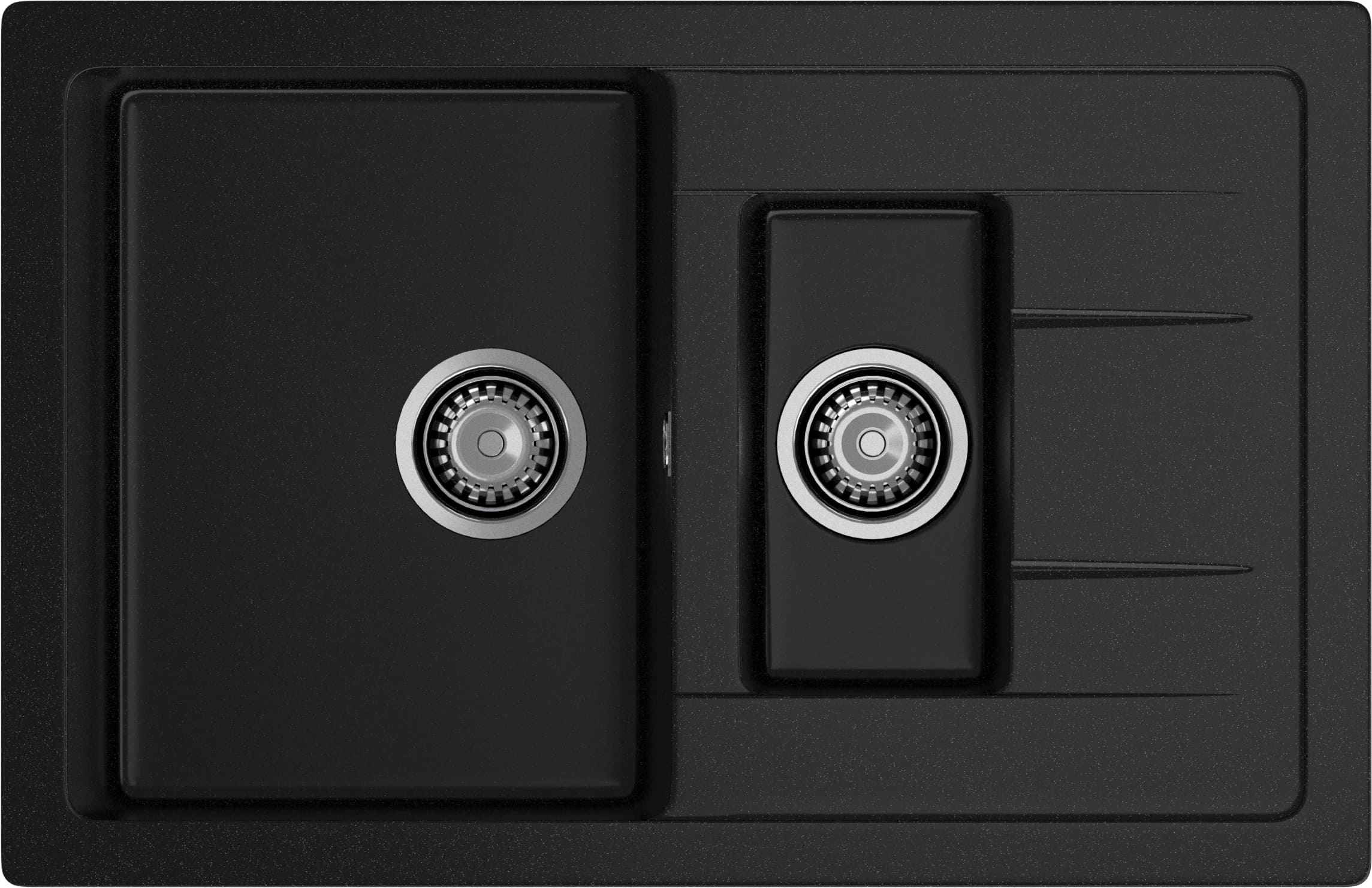 Кухонная мойка GRANFEST QUADRO Q-775KL черный - фото
