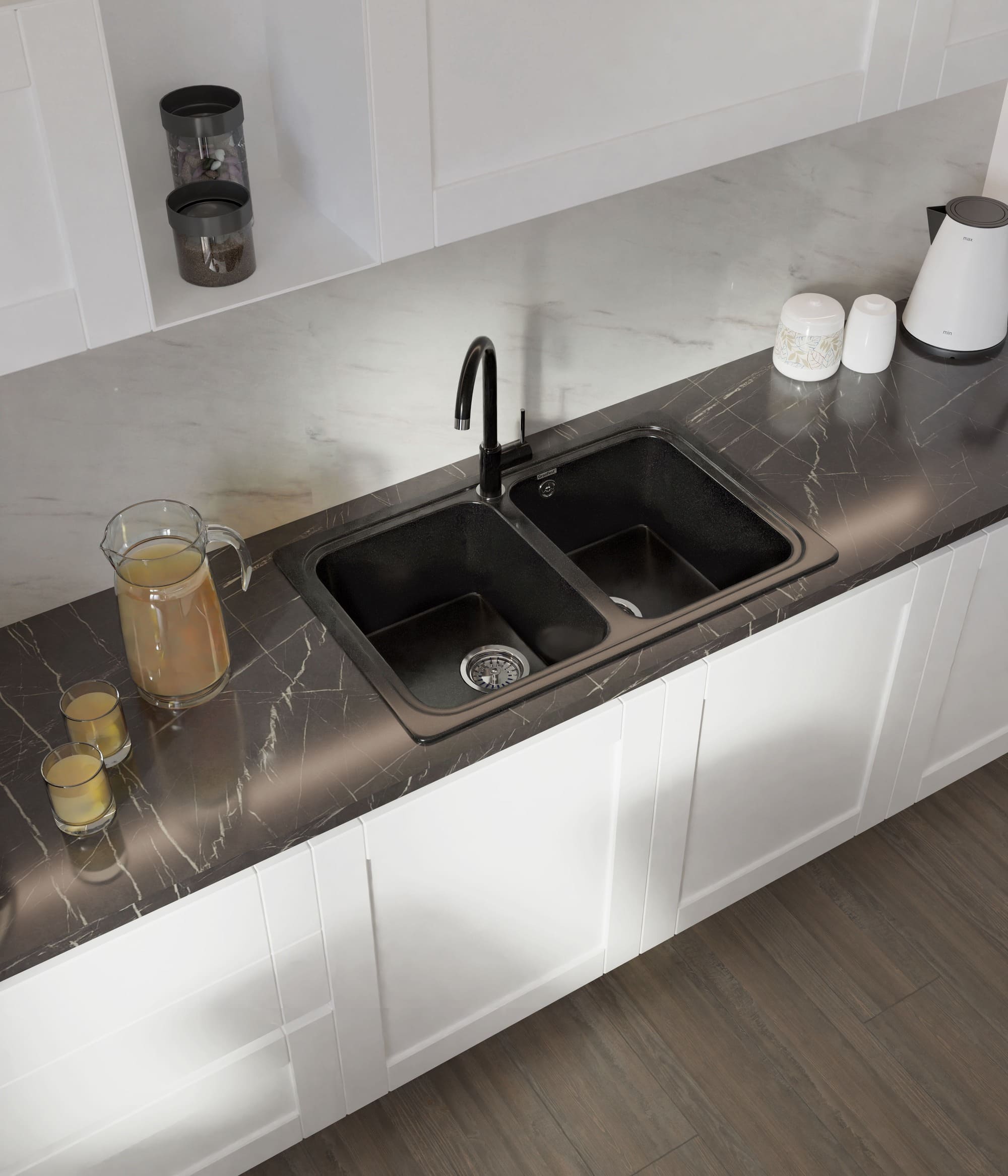 Кухонная мойка GRANFEST STANDART S-780K черный - фото3