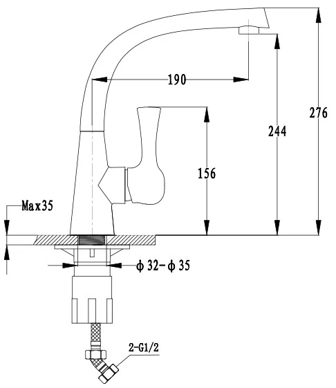 Смеситель для кухни GRANFEST 3723 графит - фото2