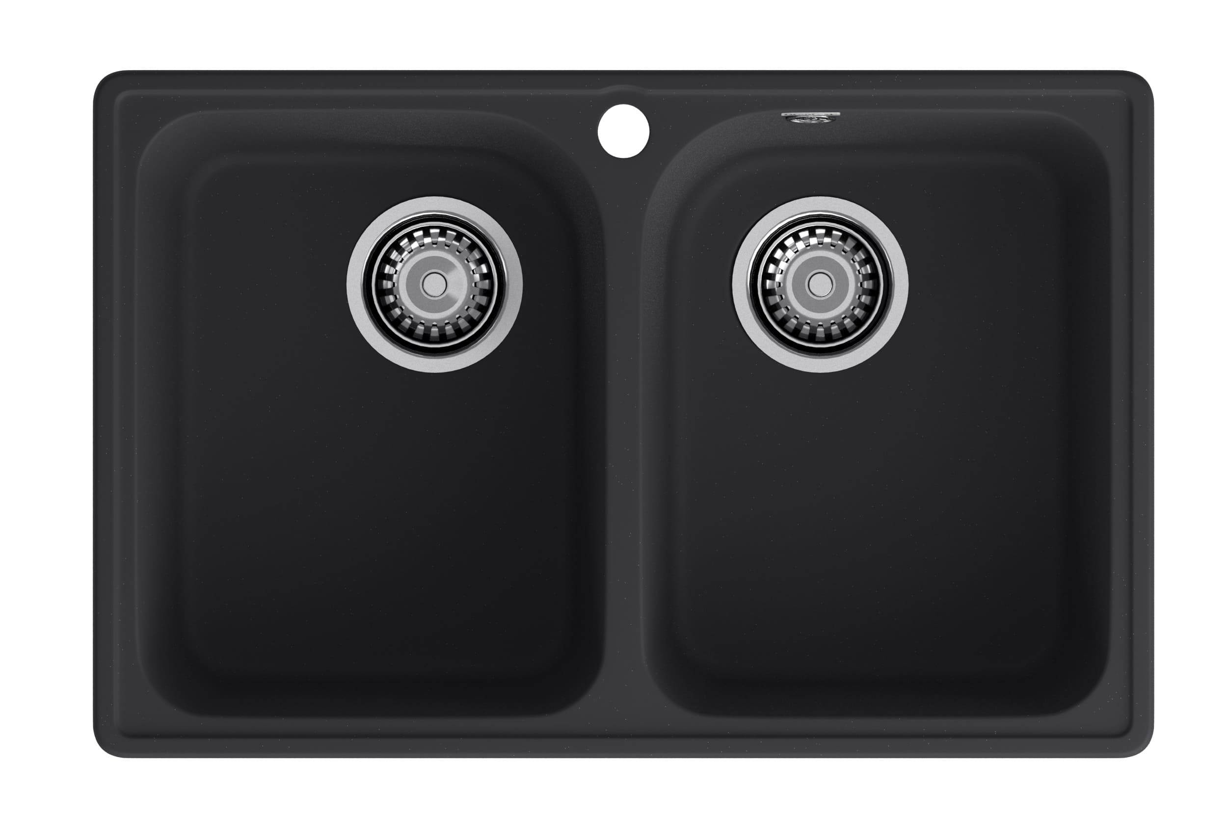 Кухонная мойка GRANFEST QUARZ Z-15 черный + сифон - фото