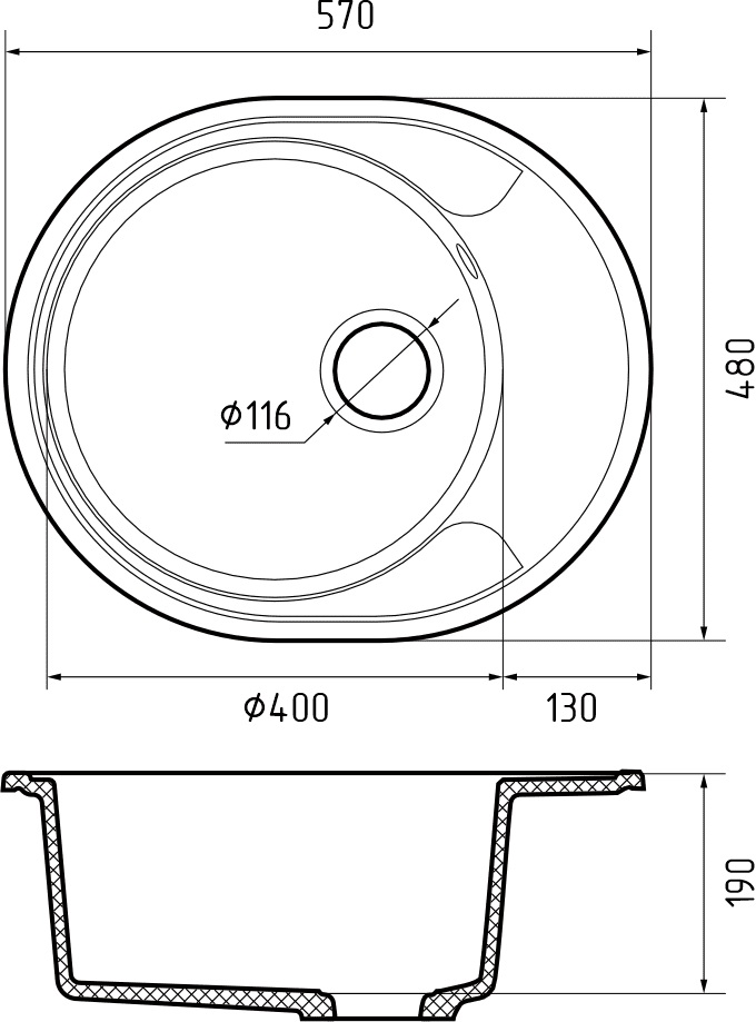 Кухонная мойка GRANFEST URBAN UR-857L песочный - фото3