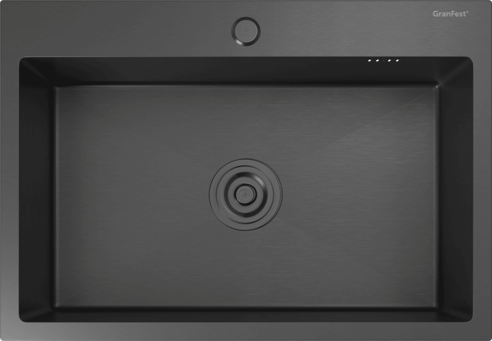 Кухонная мойка из нержавеющей стали GRANFEST METAL 6545 PVD графит - фото
