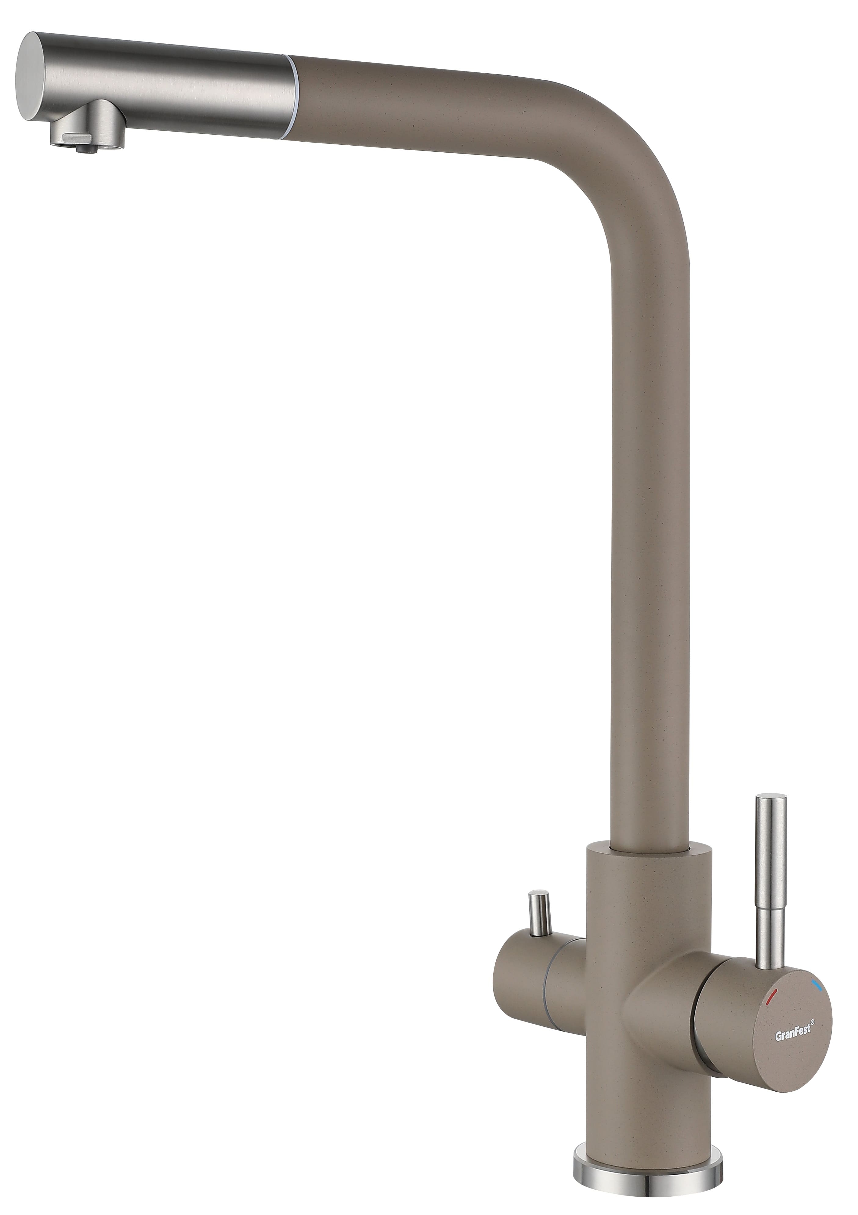 Смеситель для кухни GRANFEST QUARZ Z-5421 песочный - фото