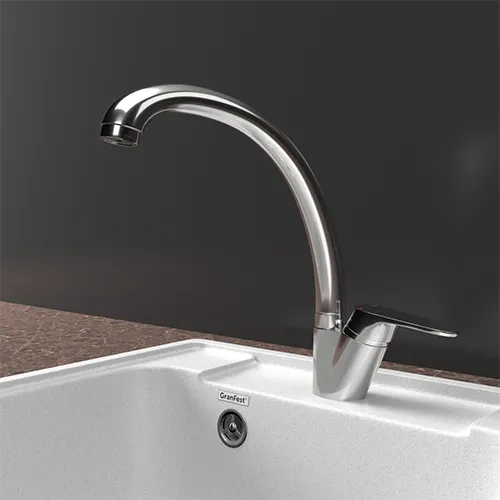 Смеситель для кухни GRANFEST Z-3323 нержавеющая сталь - фото2