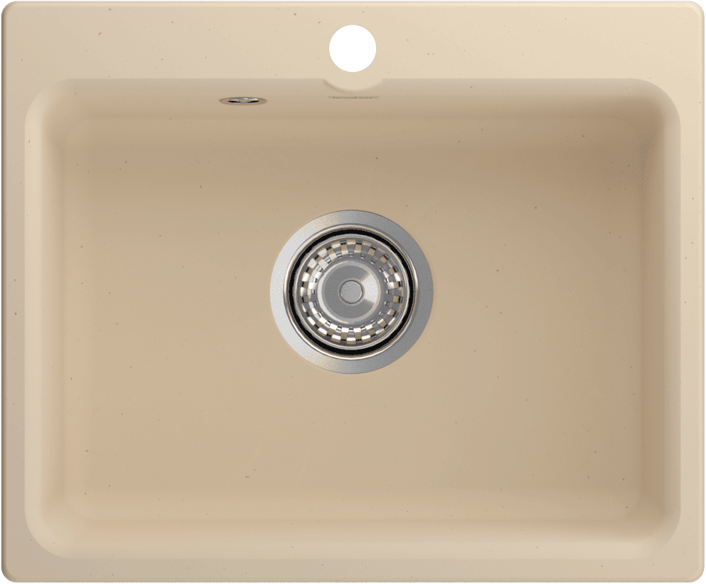 Кухонная мойка GRANFEST SMART SM-520 бежевый + сифон - фото