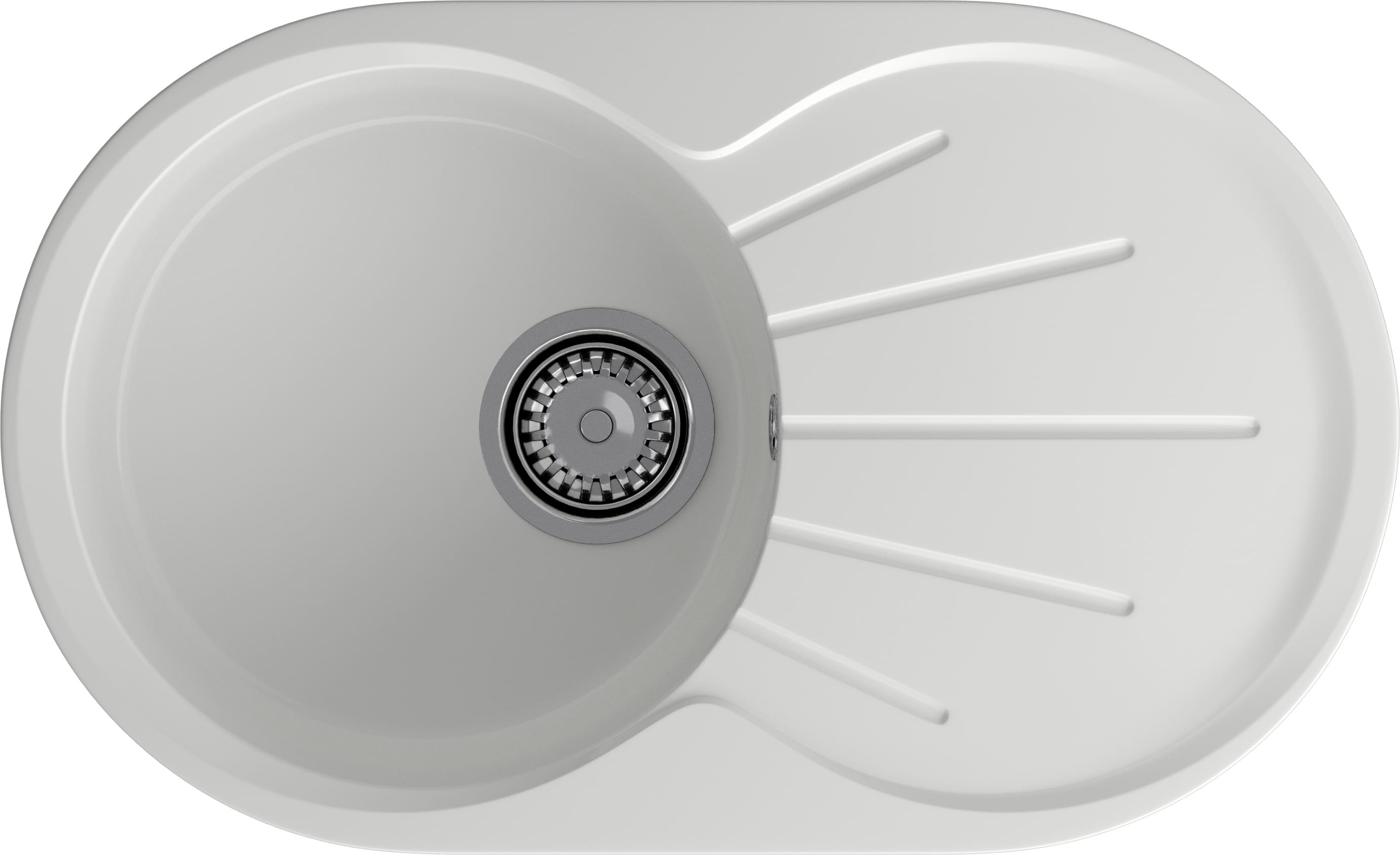 Кухонная мойка GRANFEST RONDO R-750L иней - фото