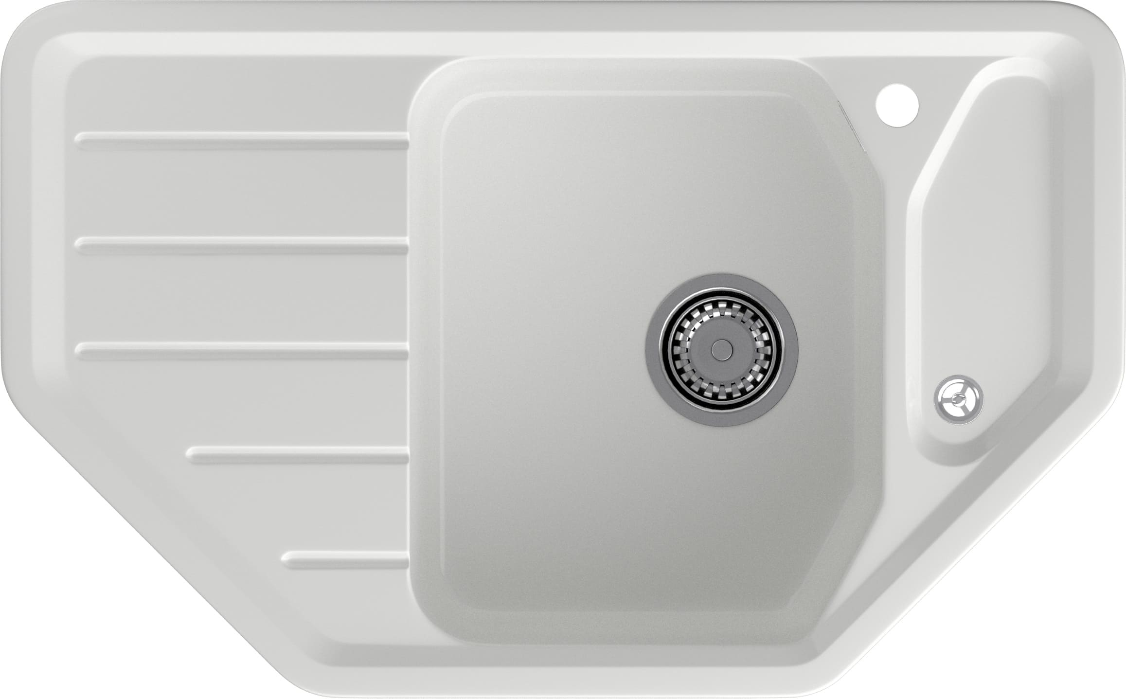 Кухонная мойка GRANFEST CORNER C-800E иней - фото