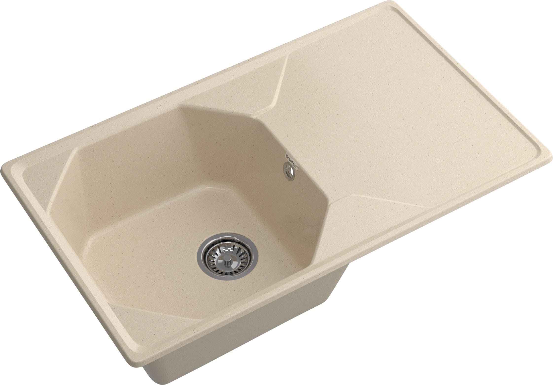 Кухонная мойка GRANFEST UNIQUE U-840L кашемир - фото2