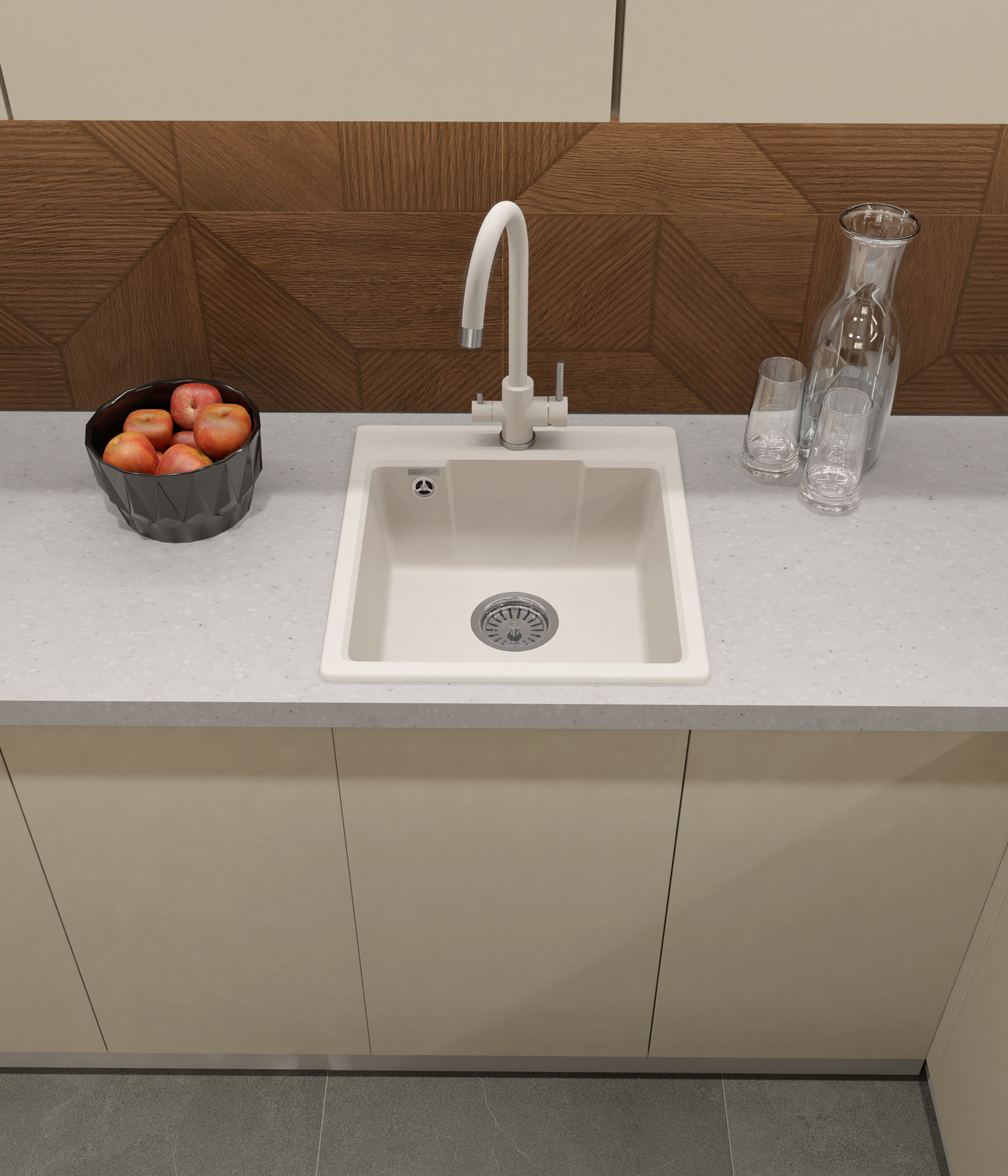 Кухонная мойка GRANFEST URBAN UR-644 белый - фото3