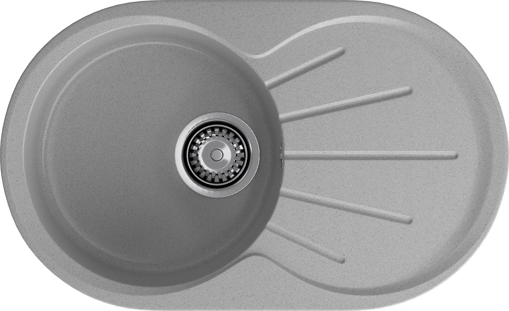 Кухонная мойка GRANFEST RONDO R-750L серый - фото