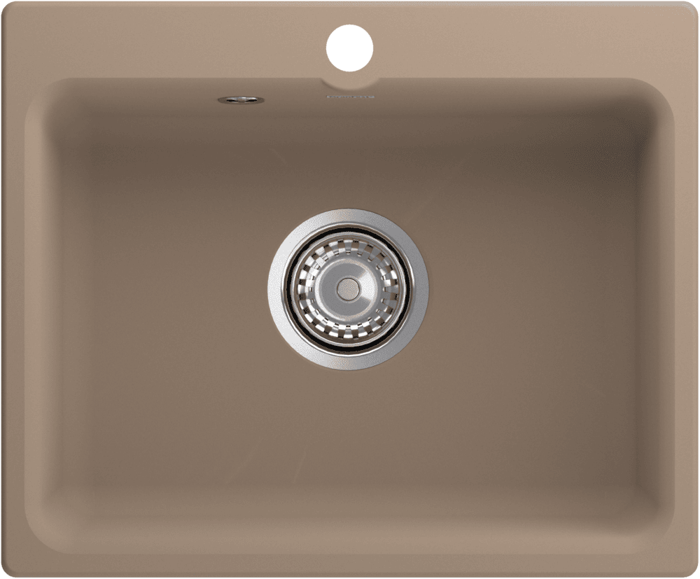 Кухонная мойка GRANFEST SMART SM-520 песочный + сифон - фото