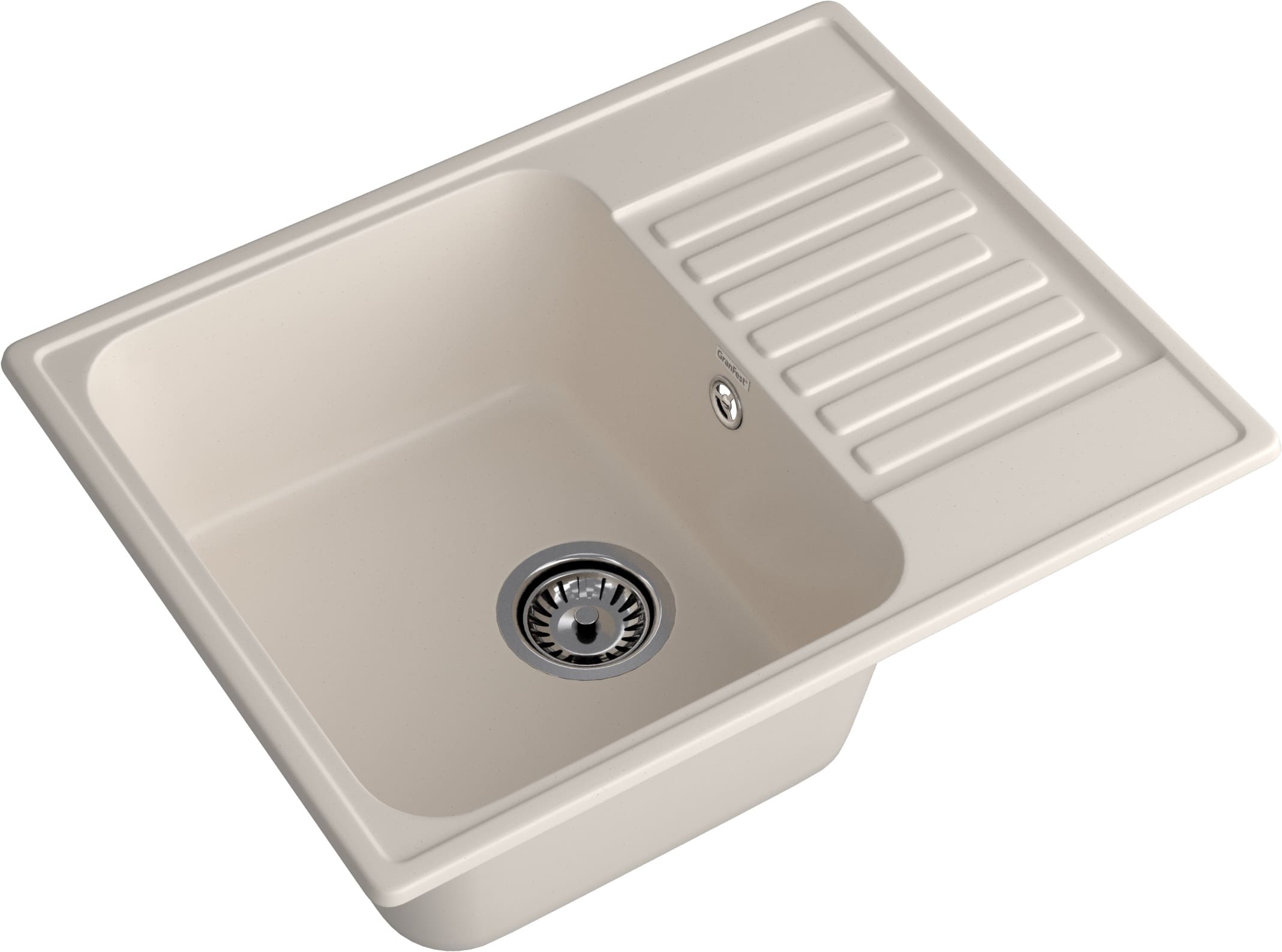 Кухонная мойка GRANFEST QUARZ Z-13 белый + сифон - фото2