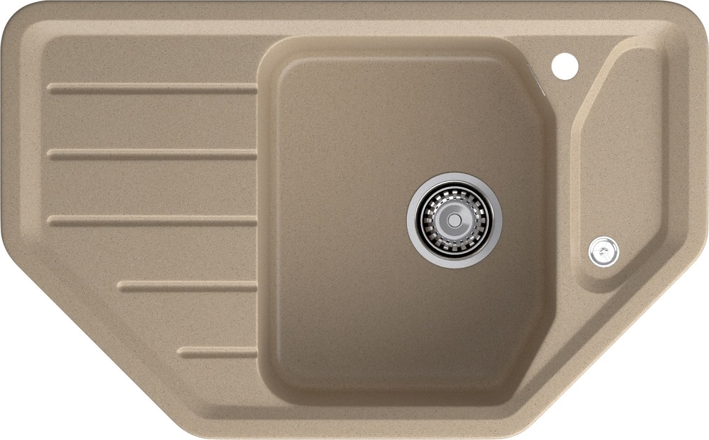 Кухонная мойка GRANFEST CORNER C-800E песочный - фото