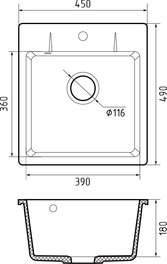 Кухонная мойка GRANFEST URBAN UR-245 белый - фото4
