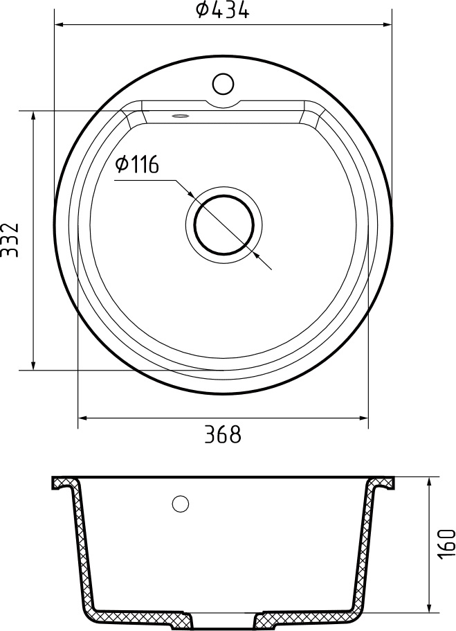 Кухонная мойка GRANFEST SMART SM-435 белый + сифон - фото3