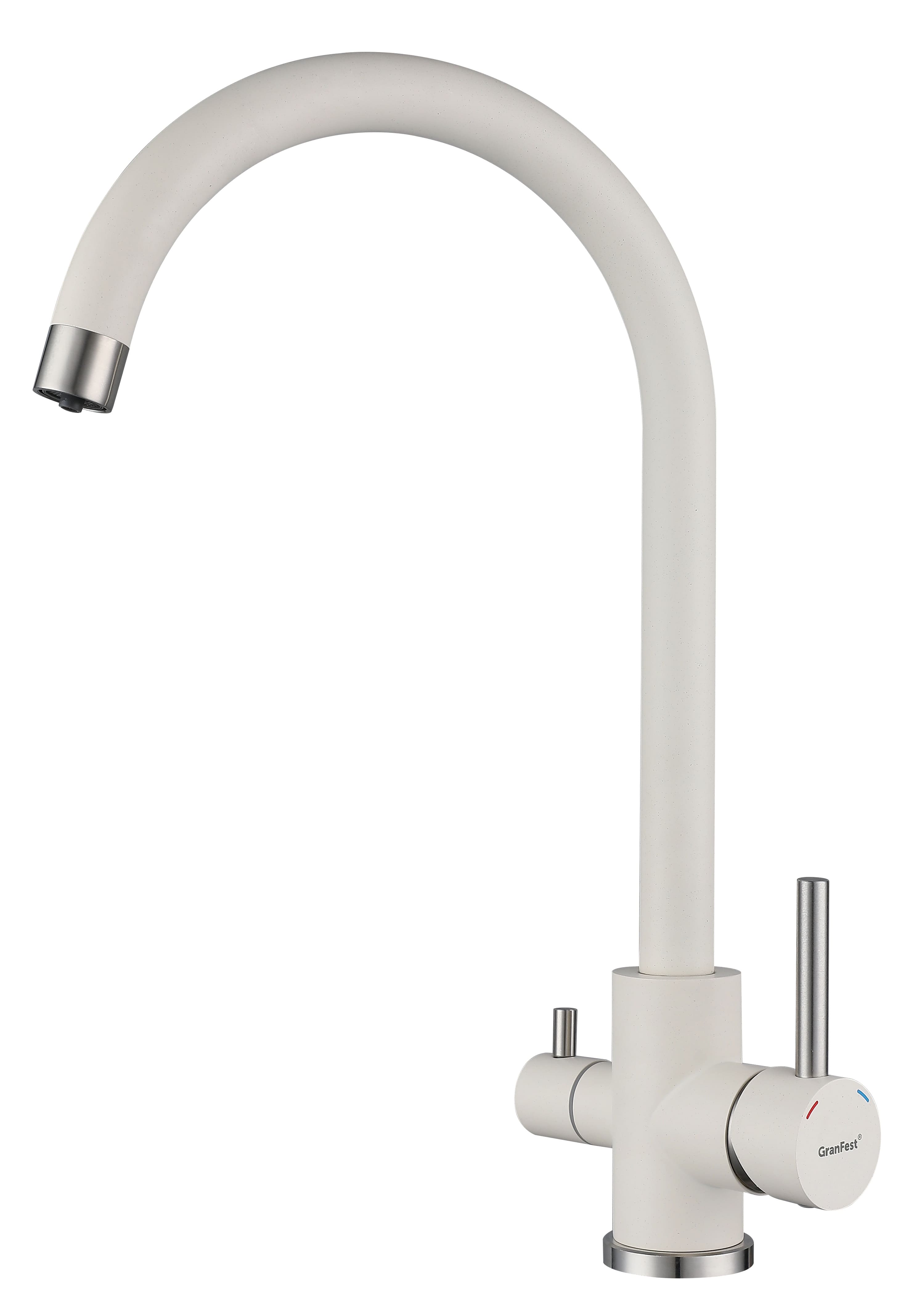 Смеситель для кухни GRANFEST QUARZ Z-5420 белый - фото